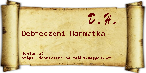 Debreczeni Harmatka névjegykártya